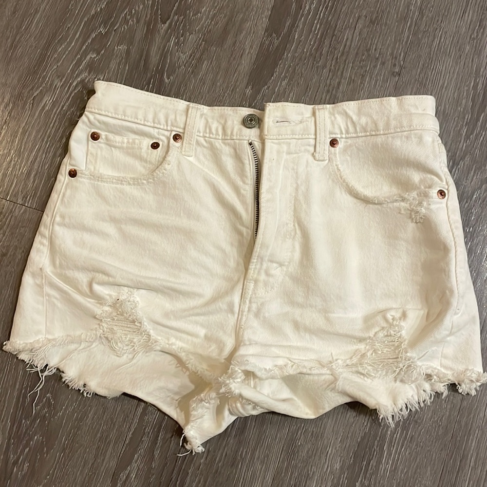 Abercrombie Mom high rise jean shorts, size 16